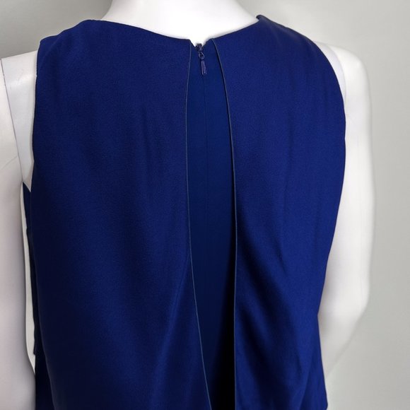 Max Mara Sleeveless Layered Pleated Tapered Leg Jumpsuit in Royal Blue Size 4 - Picture 10 of 16